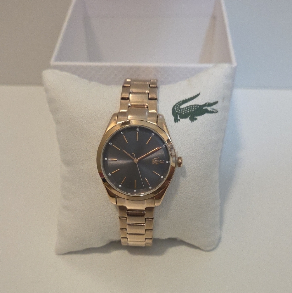 Lacoste Rose Gold Watch with Black Dial